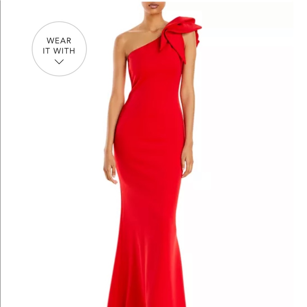 selling red one shoulder dress from bloomingdale’s!! the brand is aqua!